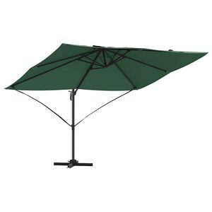 vidaXL Cantilever Roma Parasol Green and Black 352 x 251 x 260 cm
