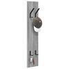 vidaXL Wall-Mounted Coat Rack Grey sonoma 20 x 1.5 x 100 cm