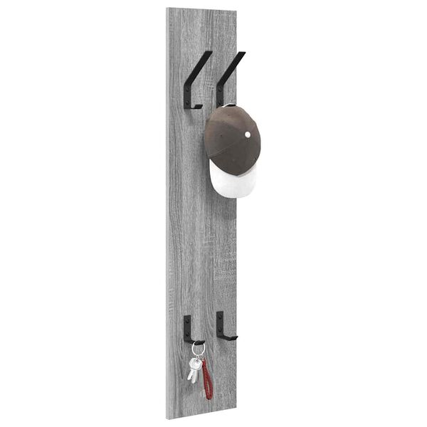 vidaXL Wall-Mounted Coat Rack Grey sonoma 20 x 1.5 x 100 cm