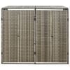 vidaXL Double Wheelie Bin Shed Grey 140x80x117 cm Poly Rattan