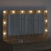vidaXL Vanity Mirror with LED Strip Lights Sonoma Oak 100 x 55 x 18 cm