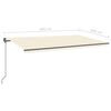 vidaXL Manual Retractable Awning with LED 6x3 m Cream