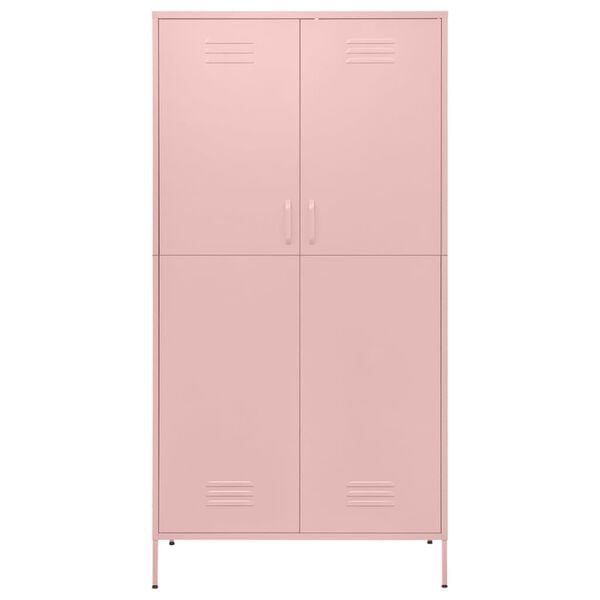 vidaXL Wardrobe Pink 90x50x180 cm Steel
