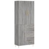 vidaXL Highboard Grey Sonoma 69.5x34x180 cm Engineered Wood