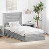 vidaXL Storage Bed Grey Sonoma 100 x 200 cm Engineered Wood