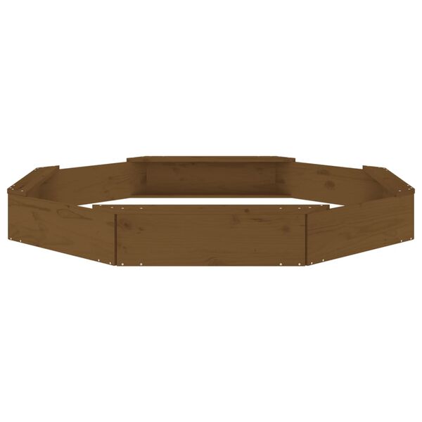 vidaXL Sandbox with Seats Honey Brown Octagon Solid Wood Pine