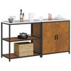 vidaXL Kitchen Storage Set with Shelf 2 pcs Rusty Weathering Steel