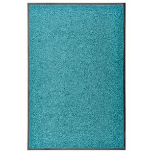 vidaXL Doormat Washable Cyan 60x90 cm