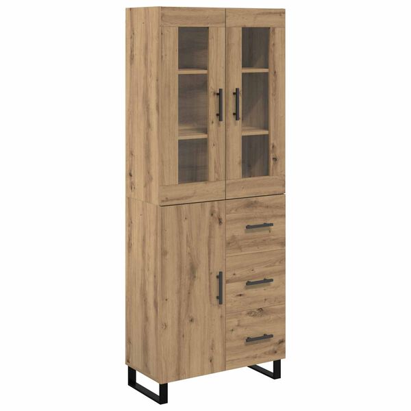vidaXL Highboard with Drawer 2 pcs Artisan Oak Engineered Wood