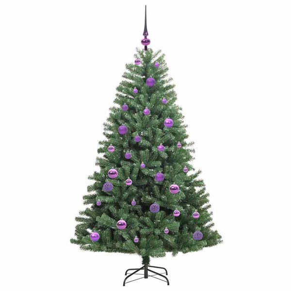 vidaXL Artificial Hinged Christmas Tree Green 150 cm PVC and Metal
