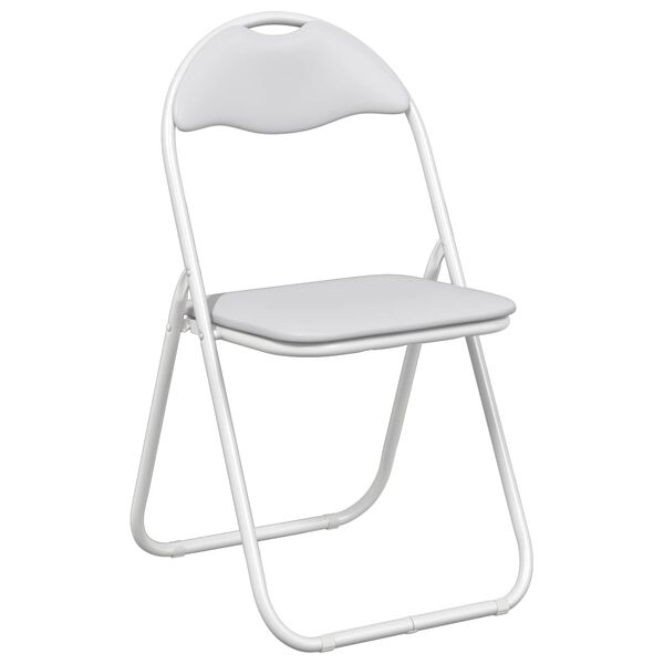 vidaXL Folding Chair 2 pcs White and Grey 48 x 43.5 x 81 cm