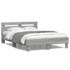 vidaXL Bed Frame with LED without Mattress Grey Sonoma 120x200 cm