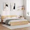 vidaXL Bed Frame with LED without Mattress Sonoma Oak 180x200 cm Super King