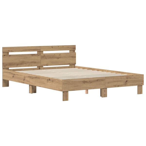 vidaXL Bed Frame Artisan Oak 140 x 200 cm Engineered Wood