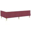 vidaXL Corner Bed Frame with Headboard Wine Red 100 x 200 cm Fabric