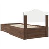vidaXL Bed Frame with Headboard Brown Oak 100 x 200 cm Engineered Wood