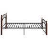 vidaXL Bed Frame without Mattress Black Metal&Solid Oak Wood 120x200 cm