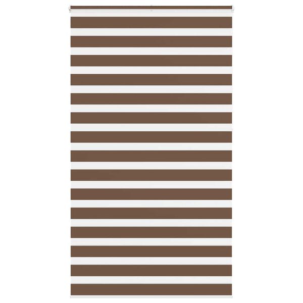 vidaXL Zebra Blind Brown 130x230 cm Fabric Width 125.9 cm Polyester
