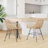 vidaXL Dining Chair 2 pcs Natural 55 x 50 x 74 cm Rattan and Iron
