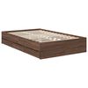 vidaXL Bed Frame with Drawer Brown Oak 120 x 200 cm Engineer Wood
