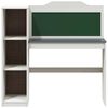 vidaXL Desk with Open Storage and Chalkboard ROROS White and Grey