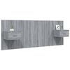 vidaXL Bed Headboard with Cabinets Grey Sonoma Engineered Wood