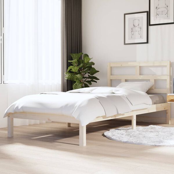 vidaXL Bed Frame without Mattress Solid Wood 100x200 cm (810007+814179)