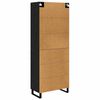 vidaXL Highboard with Drawer 2 pcs Black Oak Engineered Wood and Glass