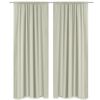 2 pcs Cream Energy-saving Blackout Curtains Double Layer 140 x 245 cm