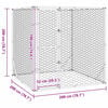 vidaXL Outdoor Dog Kennel Silver 2x2x2 m Galvanised Steel