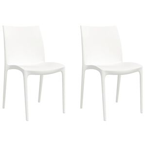 vidaXL Garden Chairs 2 pcs White 50x46x80 cm Polypropylene