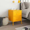 vidaXL Bedside Cabinet Mustard Yellow 36x39x50.5 cm Steel