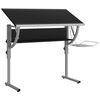vidaXL Craft Desk Black&Grey 110x53x(58-87) cm Engineered Wood&Steel