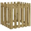 vidaXL Garden Planter with Fence Design 60x60x60 cm Impregnated Wood Pine