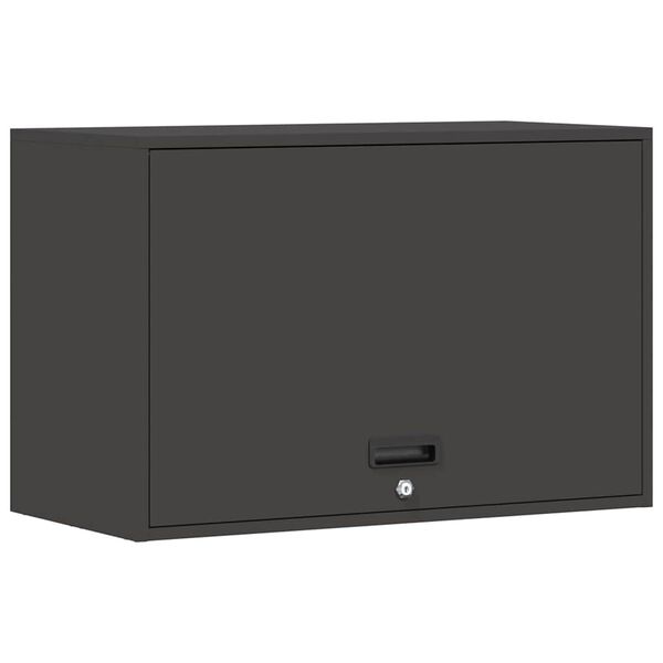 vidaXL Wall Cabinet for Garage with Gas-lift Door Black