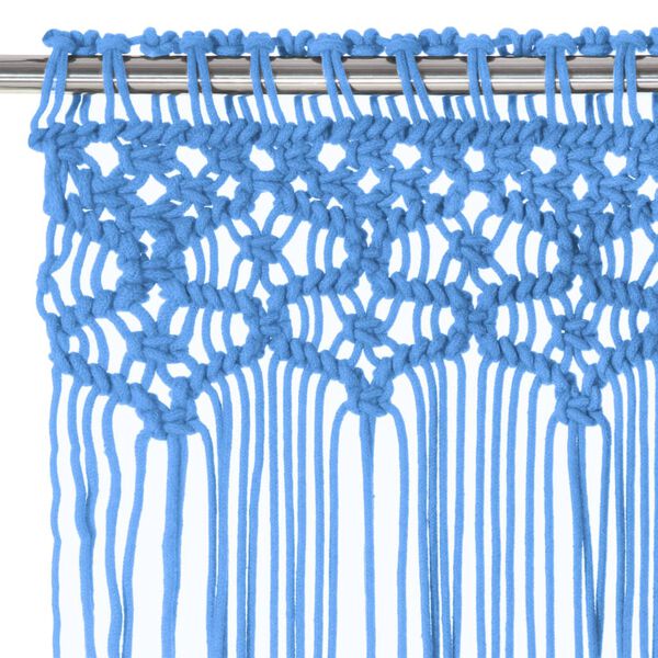 vidaXL Macrame Curtain Blue 140x240 cm Cotton