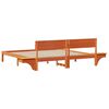 vidaXL Bed Frame with Headboard Wax Brown 200 x 200 cm Solid Pine Wood