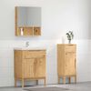 vidaXL Bathroom Furniture Set FLORO 2 pcs Wax Brown Solid Pine Wood