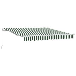 vidaXL Retractable Awning Green and White 300 x 250 x 165 cm