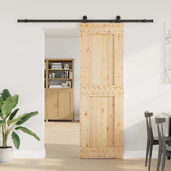 vidaXL Sliding Door with Hardware Set 70x210 cm Solid Wood Pine