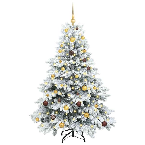 vidaXL Artificial Christmas Tree with 150 LEDs White 150 cm PE and PVC