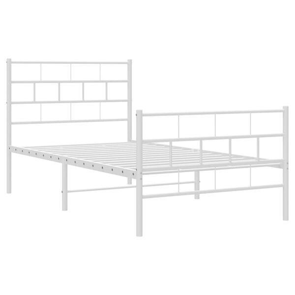 vidaXL Metal Bed Frame without Mattress with Footboard White 80x200cm