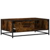 vidaXL Coffee Table Smoked Oak 90x57x35 cm Engineered Wood and Metal