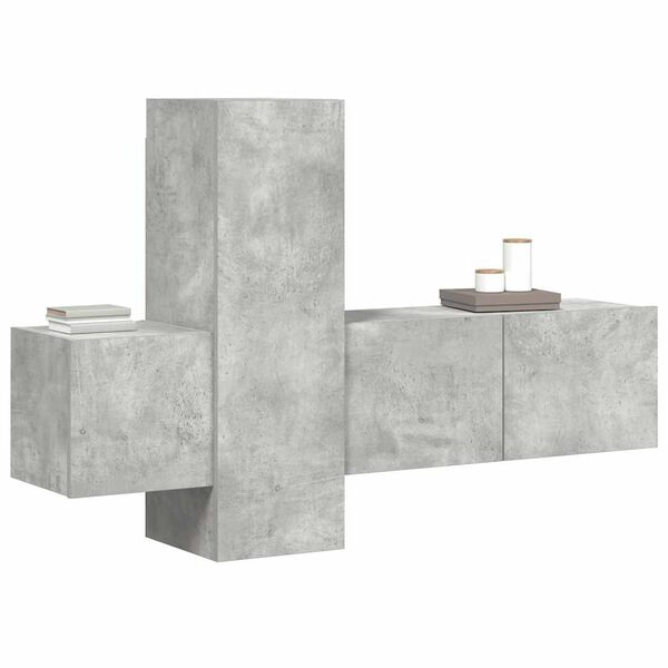 vidaXL 3 Piece TV Cabinet Set Concrete Grey Engineered Wood