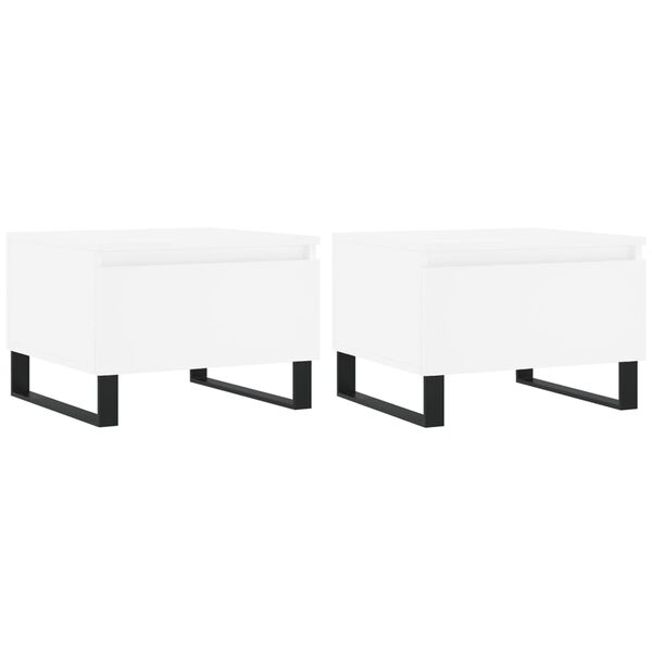 vidaXL Coffee Tables 2 pcs White 50x46x35 cm Engineered Wood