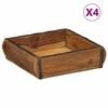 vidaXL Tray 4 pcs Brown 29 x 31 x 10 cm Solid Reclaim Wood