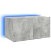 vidaXL TV Wall Cabinet with LED Lights Concrete Grey 60x35x31 cm