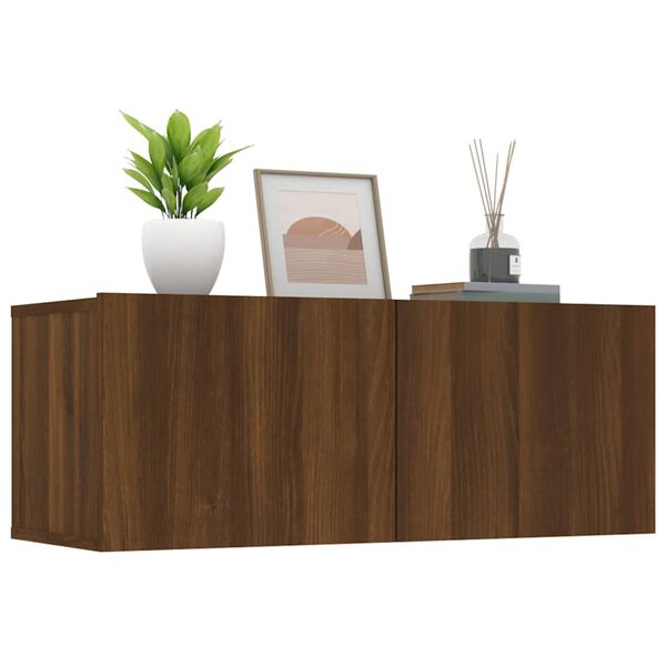 vidaXL TV Cabinets 2 pcs Brown Oak 80x30x30 cm Engineered Wood
