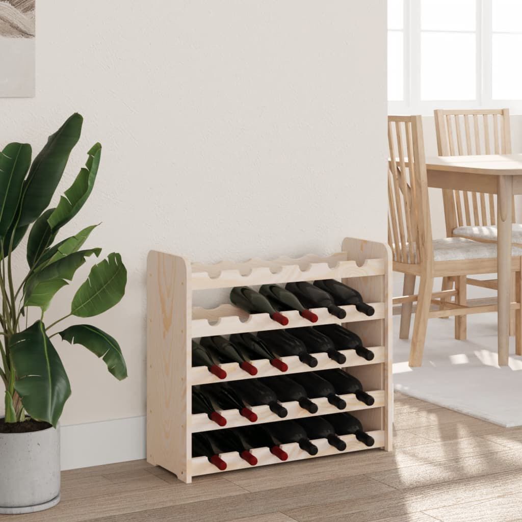 vidaXL Wine Rack 67.5x25x60 cm Solid Wood Pine vidaXL