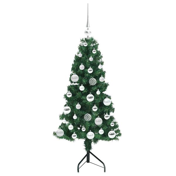 vidaXL Corner Artificial Christmas Tree Green 120 cm PVC and Metal